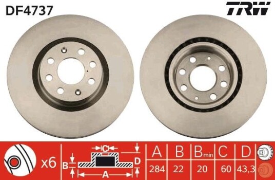 Bremseskive TRW DF4737
