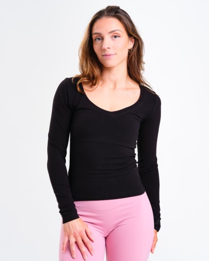 Bumpro CottonLuxe Seamless LS Black - XS
