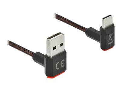 Delock USB-C kabel 1m - Type A til Type C - Opp/ned-vinklet