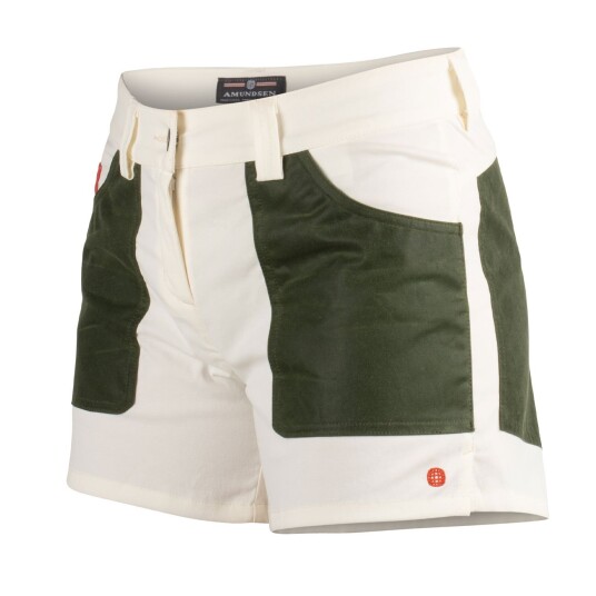Amundsen Sports 5incher Field Shorts, dame Offwhite/Green XS