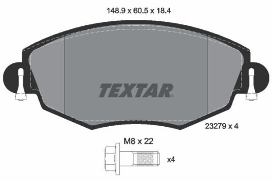 Bremseklosser TEXTAR 2327904 Bremseklosser TEXTAR 2327904