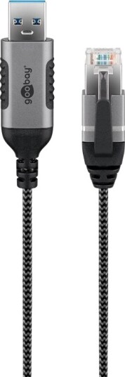 Goobay 74400 Usb 3.0 Type A Rj45 15 M Sort Sølv