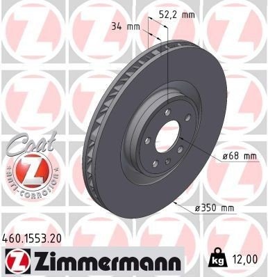 Bremseskive ZIMMERMANN 460.1553.20