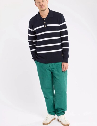 Armor Lux Heritage Polo Neck Jumper   Navy   S