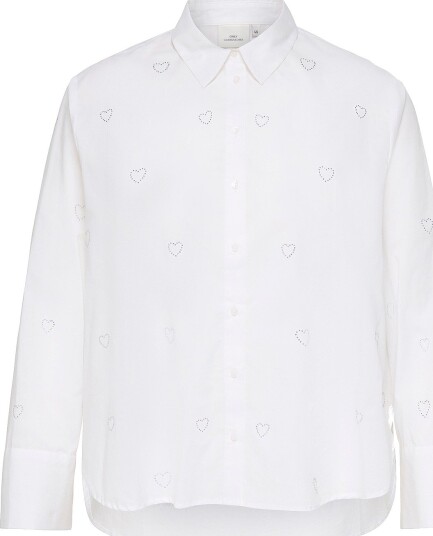 Only Carmakoma Skjorte Carnew Lina Sarah Heart L/S Shirt W Hvit Only Carmakoma Skjorte Carnew Lina Sarah Heart L/S Shirt W Hvit