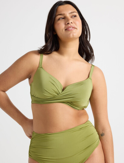 Lindex Bra Lilja Twist Swim Shiny - Green - 75 B Lindex Bra Lilja Twist Swim Shiny - Green - 75 B