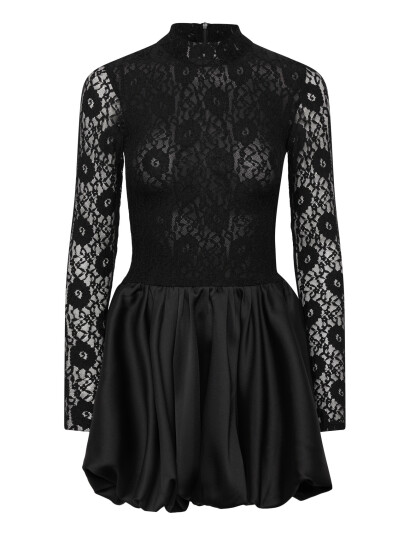 Bardot Yana Lace Satin Mini Dress Black 34 Bardot Yana Lace Satin Mini Dress Black 34