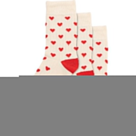 minipop® Bright Red Bambus Heart Strømper 3-Pakning 35-38