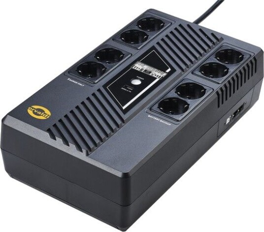 Orvaldi UPS AM-1000LCD USB 8x Schuko Uttak Med Overspenningsvern