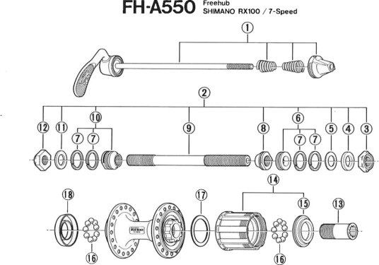 Shimano konus høyre til baknav FH-A550