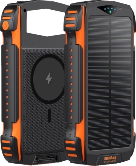 4smarts TitanPack UltiMag 20W Solcelledrevet Powerbank 20000 mAh med MagSafe Svart 4smarts TitanPack UltiMag 20W Solcelledrevet Powerbank 20000 mAh med MagSafe Svart