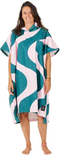 After Essentials Poncho Swim Club Ondulations Pink Green