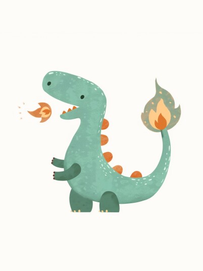 Plakat   Søt Dinosaur Illustrasjon