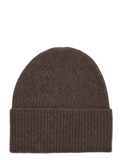 Davida Cashmere Fold Rib Cap - Brown - ONE SIZE Davida Cashmere Fold Rib Cap - Brown - ONE SIZE