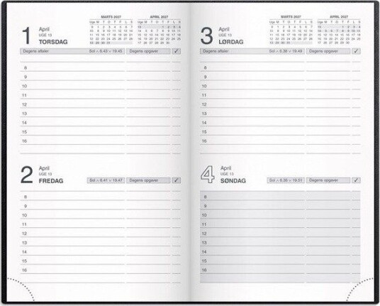 Mayland Noteringskalender 2 dage sort kunstskind 2027