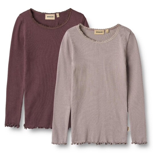 Wheat 2 Rib T Shirt L/S Reese Purple fudge 116