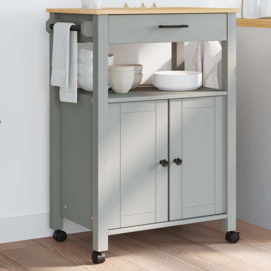 Kjøkkenvogn MONZA 60x40x90 cm heltre furu 376098 Kjøkkenvogn MONZA 60x40x90 cm heltre furu 376098