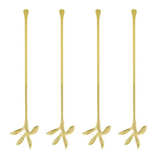 House Doctor   Serve rørepinne 19 cm 4 stk anitkk gull