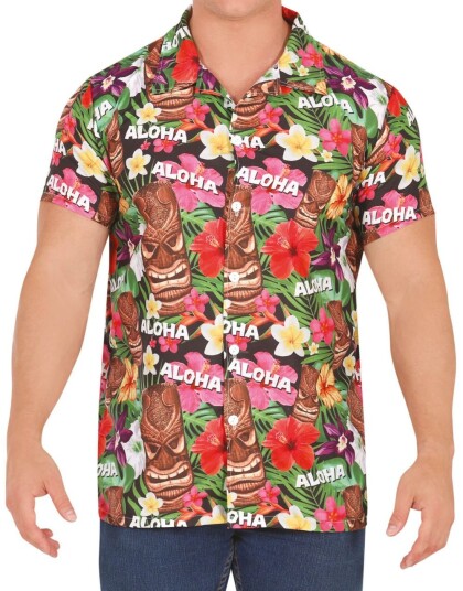 Fiestas Guirca Hawaii Skjorte med Aloha motiv til Mann M