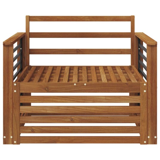  2 Stk Sofa med armlener Solid akasietre Naturlig