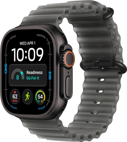 Apple Watch Ultra 4 GPS + Cellular 49mm Black Titanium Case with Translucent Black Ocean Band