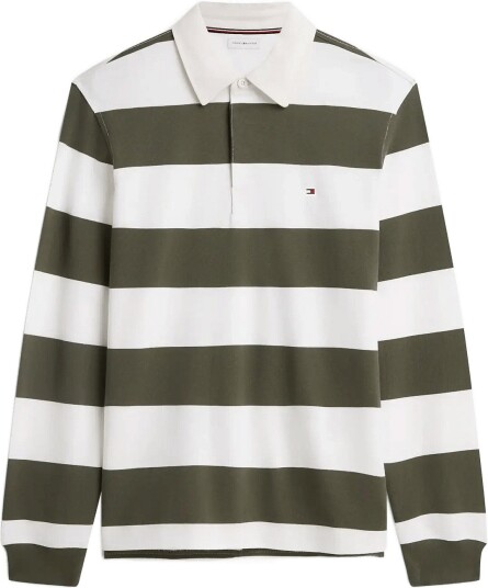 Tommy Hilfiger Essential Stripe Rugby Khaki green L