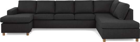 Crazy 5 seters Høyrevendt U formet X Large Sofa med Divan og Sjeselong i Stoff Antrasitt