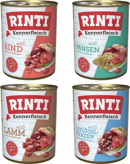 Rinti Våtfôr Kennerfleisch Mix 1 4 Sorter 24 X 800 G