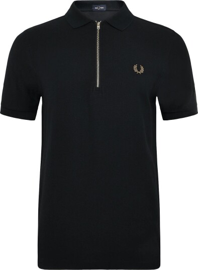 Fred Perry Tipped Tape Polo Shirt Black S