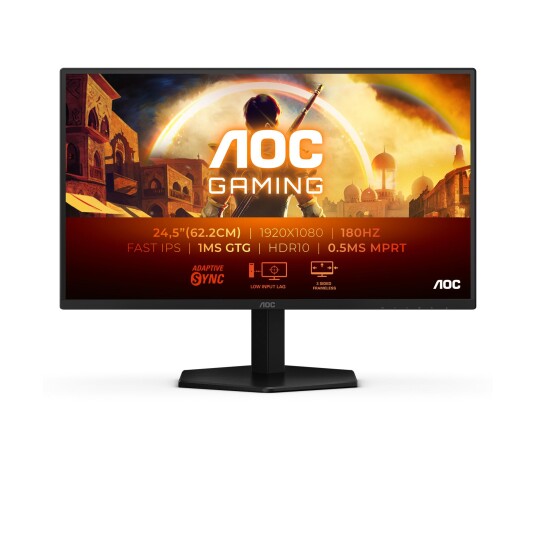 AOC 25G42E 24.5" Gaming Monitor med 180Hz, FHD og Fast IPS