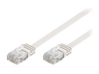 MicroConnect - Nettverkskabel - RJ-45 (hann) til RJ-45 (hann) - 25 cm - UTP - CAT 6 - med støvel, flat - hvit