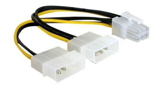 DeLOCK 6-pin PCIe Strømkabel til 4-pin Intern 15 cm DeLOCK 6-pin PCIe Strømkabel til 4-pin Intern 15 cm
