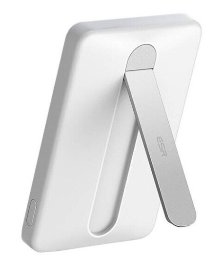 Esr Qi2 Magslim 5000 Mah Magnetisk Kraftbank Med Stativ (Hvit)