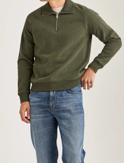 Morris Maryon Half Zip Sweatshirt Khaki green L Morris Maryon Half Zip Sweatshirt Khaki green L