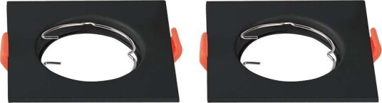 V Tac 2 stk. GU10/MR16 downlight Uten lyskilde Sort Hull: Ø6,1cm Mål: 8,1x8,1cm