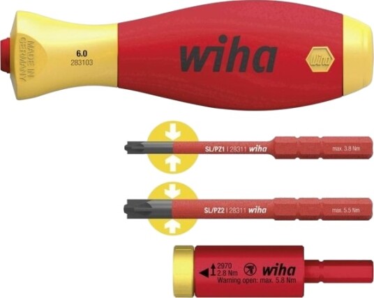 Wiha Wiha Easytorque Elektriske Momentadaptere Med Slimvario Holder Og Slimbit Sl/Pz 4-Stk. I Blisterpakning 29701280S4 41478
