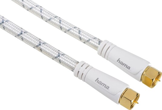Hama 120 dB Fyrfoldet Skjermet Antennekabel 5 m Hvit