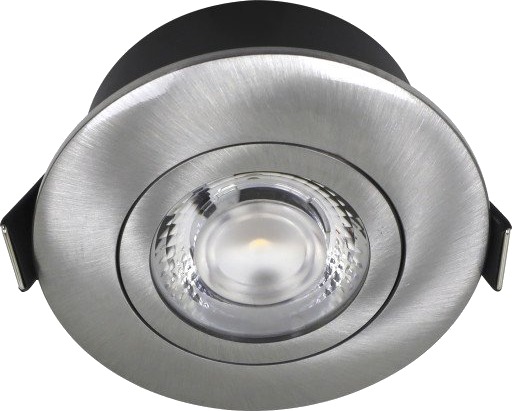 Nordtronic Low Profile Flexible utendørs downlight Ø7,5 cm børstet alu 2700K