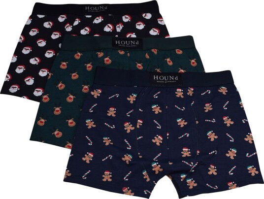 Hound Boxershorts 3 pack God jul Hound 12 år 152 Boxershorts Blå Grønn Svart