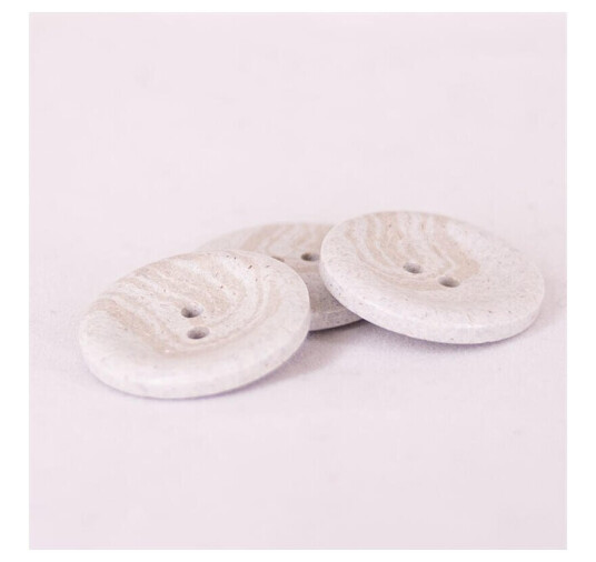 Knapp av resirkulert hemp Hvit, 25mm