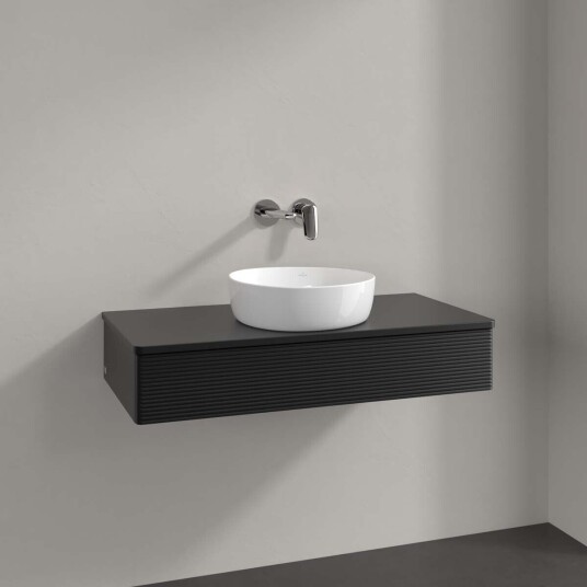 Villeroy & Boch Antao Servantskap med 1 skuff 100x50x19 cm m/lys Sort Matt Villeroy & Boch Antao Servantskap med 1 skuff 100x50x19 cm m/lys Sort Matt