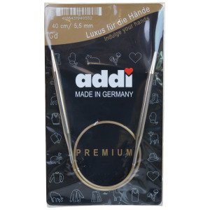 Addi Turbo Rundpinner Messing 40cm 5,50mm / 15.7in US9 Addi Turbo Rundpinner Messing 40cm 5,50mm / 15.7in US9
