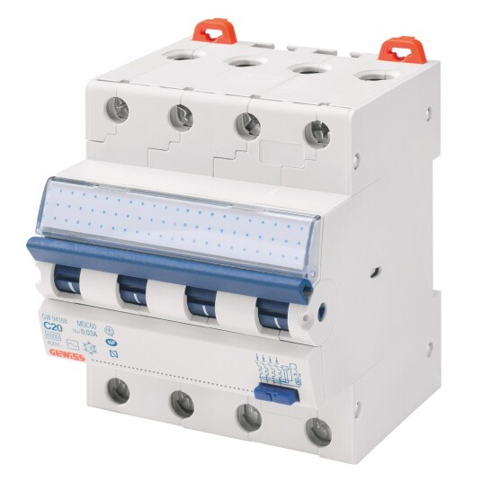 Gewiss Jordfeilautomat, C, 25A, 4P, 30MA - GW94369