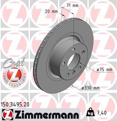 Bremseskive ZIMMERMANN 150.3495.20