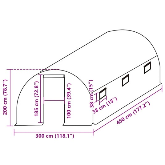 vidaXL Erstattningstrekk til drivhus (13,5 m²) 300x450x200 cm grønn vidaXL Erstattningstrekk til drivhus (13,5 m²) 300x450x200 cm grønn