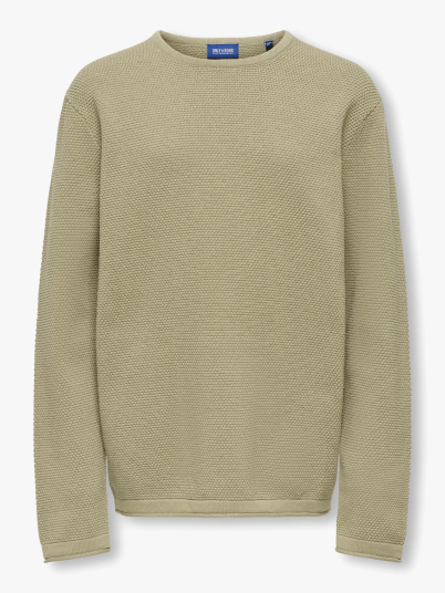 Only & Sons Jr Panter Reg Crew Knit Beige 110/116 Only & Sons Jr Panter Reg Crew Knit Beige 110/116