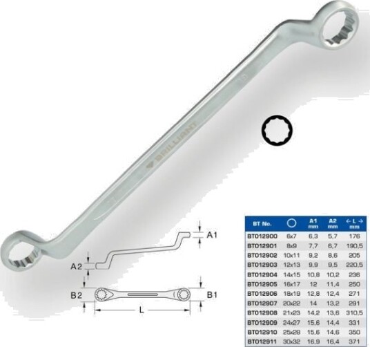 KS TOOLS BT012911 Dobbelthodet ringnøkkel KS TOOLS BT012911 Dobbelthodet ringnøkkel