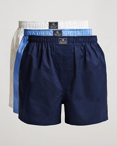 Polo Ralph Lauren 3-Pack Woven Boxer White/Blue/Navy Polo Ralph Lauren 3-Pack Woven Boxer White/Blue/Navy