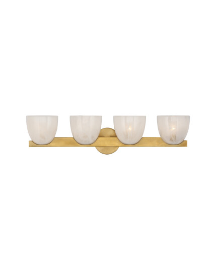 Visual Comfort Carola 4 Light Bath Sconce Hand Rubbed Antique Brass/White Glass