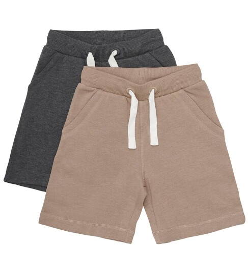 Minymo Shorts 2 pack Fossil Minymo 12 år 152 Shorts Brun Grå